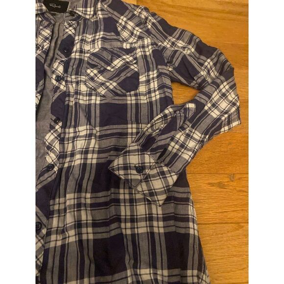 Rails, women's black/white plaid casual button up long sleeve shirt size small - Picture 5 of 10